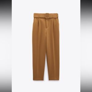 Zara Camel Belted Trousers
